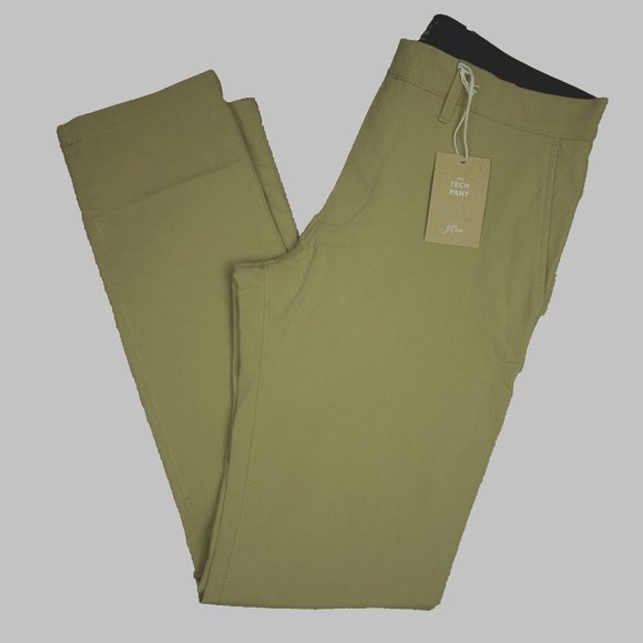 J. Crew 484 Slim Fit Tech Pants Men's Sz 30 X 32 Mid Rise Khaki Performance NWT